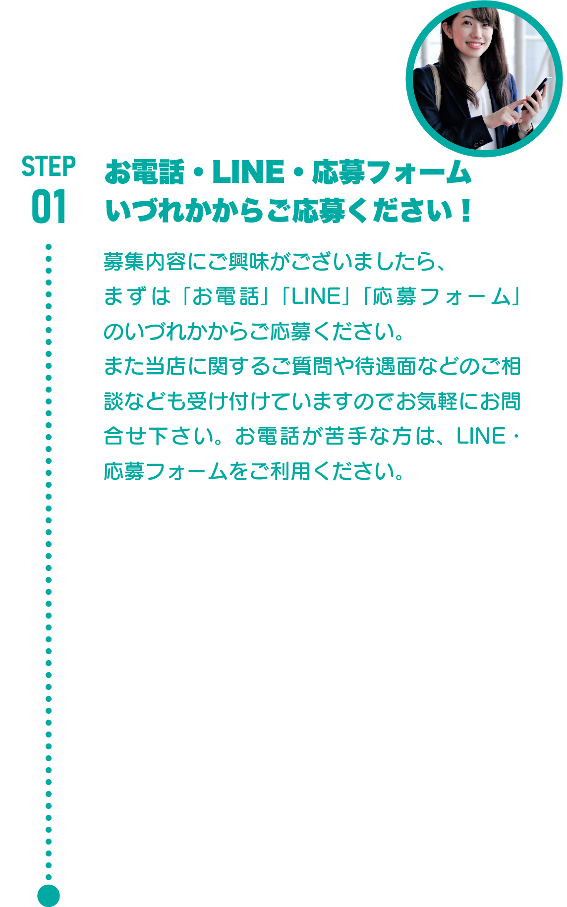 お電話・LINE・応募フォームいづれかからご応募ください！